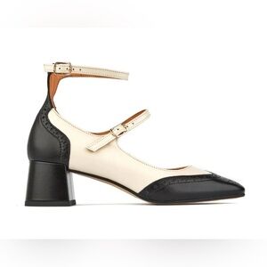 Embassy London Black and Cream Women's Block Heels